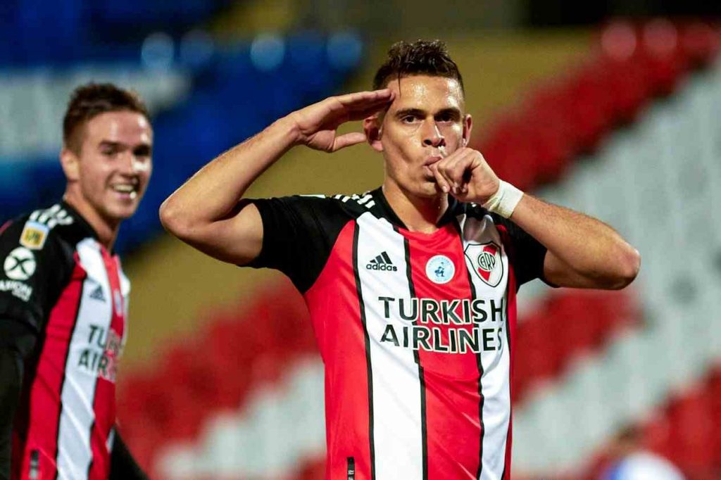 ¡Histórico! Póker de Santos Borré y máximo goleador de River Plate en la era Gallardo