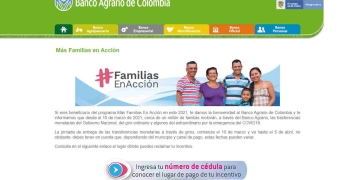 Consulta con cédula en Banco Agrario para Familias en Acción