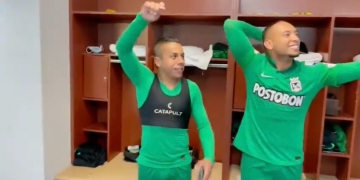 Jarlan y Vladimir celebraron el triunfo como paisas hinchas de Nacional