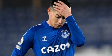 James Rodríguez y una visita para olvidar el mal momento que vive en Everton