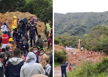 Jugadores del Deportivo Pasto tuvieron que caminar sobre un derrumbe para viajar a Bogotá
