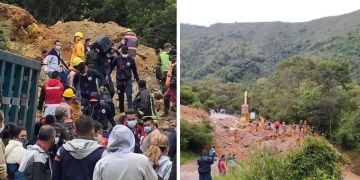 Jugadores del Deportivo Pasto tuvieron que caminar sobre un derrumbe para viajar a Bogotá