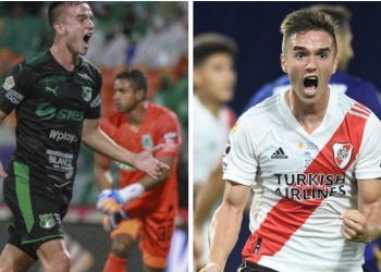 El primer gol de Palavecino con River y el primero que hizo con Deportivo Cali
