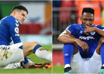 Ancelotti confirmó que James y Mina serán bajas de Everton para enfrentar a Aston Villa