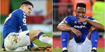 Ancelotti confirmó que James y Mina serán bajas de Everton para enfrentar a Aston Villa