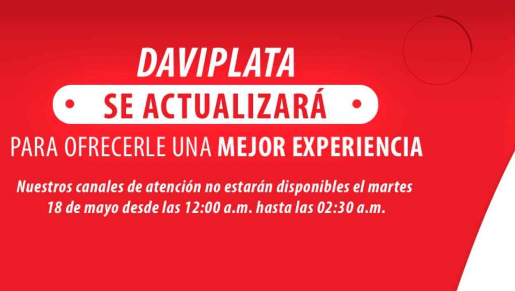 Aviso de Daviplata sobre actualización 18 de mayo