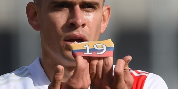 Rafa Borré: gol con River Plate y dedicatoria a la situación de Colombia