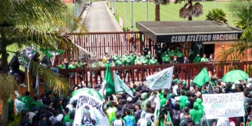 Los Del Sur y la visita al plantel de Atlético Nacional antes del partido clave en Libertadores