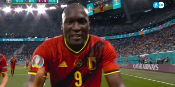 Romelu Lukaku dedicó su gol a Cristian Eriksen