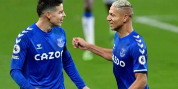 Sin Ancelotti en el Everton, Richarlison y James Rodríguez ya buscan equipo