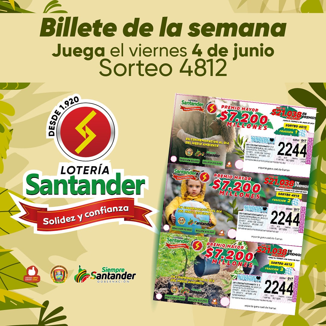 Foto tomada del Twitter de la Lotería de Santander