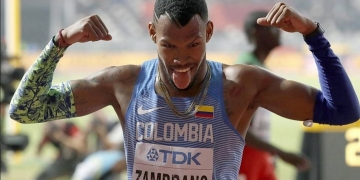 Anthony Zambrano ganó su heat en los 400 metros y va a semifinales