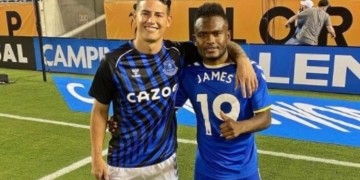 James Rodríguez y el intercambio de camiseta en el amistoso ante Millonarios