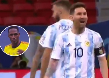 ¡Los gritos de Messi a Yerry Mina tras su penalti errado!