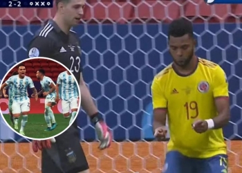 La burla de Otamendi al festejo de Miguel Borja