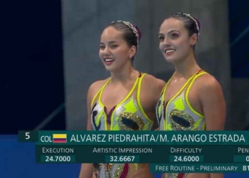 A ritmo de salsa con Estefanía Álvarez y Mónica Arango en la natación artística
