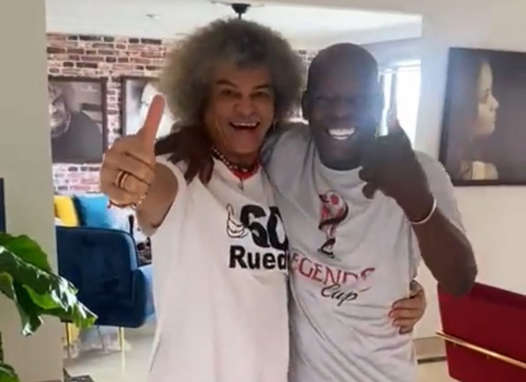 El emotivo encuentro entre el Pibe y el Tino antes del Colombia vs. Chile en Barranquilla