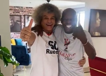El emotivo encuentro entre el Pibe y el Tino antes del Colombia vs. Chile en Barranquilla
