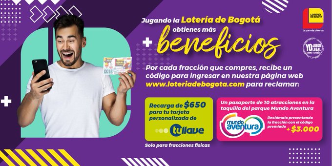 Foto tomada del Twitter oficial de la Lotería de Bogotá