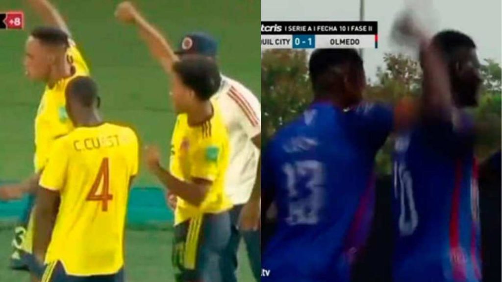 En la liga ecuatoriana imitaron el baile de Yerry Mina en el gol anulado