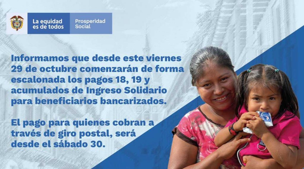 Pagos vigentes hoy en el Ingreso Solidario