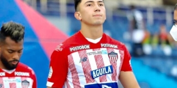 Fabián Ángel y su primer gol como profesional con Junior