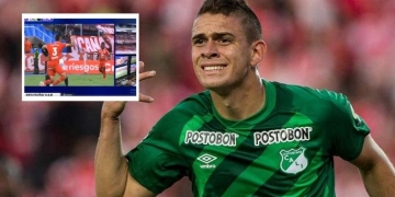 Santos Borré y el reclamo que hizo tras gol invalidado a Teo Gutiérrez