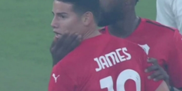 La discusión que tuvo James en la final de la Copa del Emir