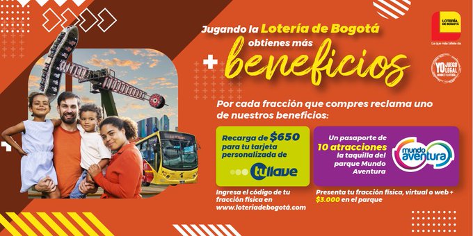 Foto tomada del Twitter oficial de la Lotería de Bogotá