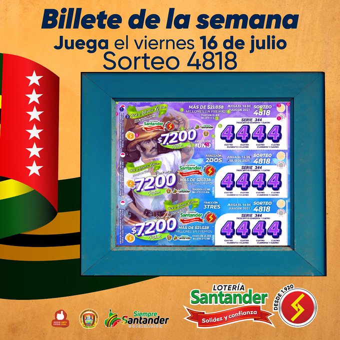 Foto tomada del Twitter de la Lotería de Santander