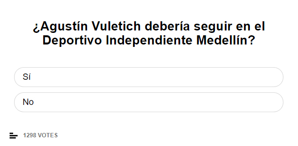 ¿Agustín Vuletich debería seguir en el Deportivo Independiente Medellín?