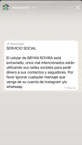 Bryan Rovira fue víctima de los ladrones en Medellín: ¡Están usando sus redes sociales!