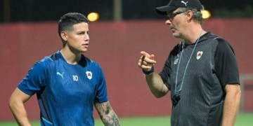 james Rodríguez y Laurent blanc