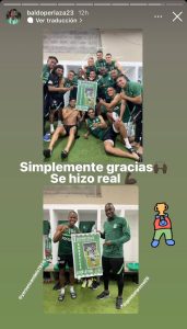 Baldomero Perlaza también celebró la Copa BetPlay 2021 en la cancha