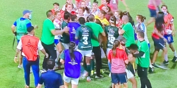 Batalla campal en la eliminación del Deportivo Cali femenino