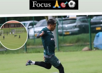 Golazo de Teo Gutiérrez en el entrenamiento de Deportivo Cali