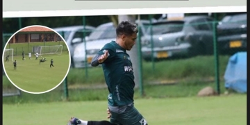 Golazo de Teo Gutiérrez en el entrenamiento de Deportivo Cali