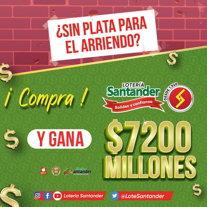 Foto tomada del Twitter oficial de la Lotería de Santander