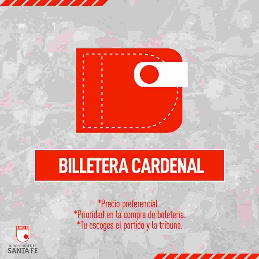 Independiente Santa Fe: beneficios y condiciones de la Billetera Cardenal