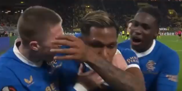 La eufórica celebración de Alfredo Morelos: ¡Madrazo incluido!