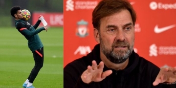 luis diaz y jurgen klopp