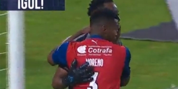 Error de Luis Erney Vásquez y gol de Once Caldas a los 6 minutos
