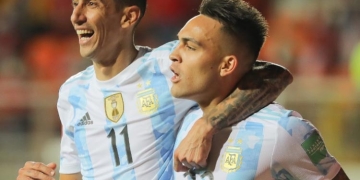 Lautaro Martínez, igual que en la Copa América ante Colombia