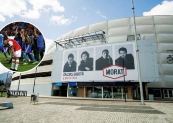 Morat, en pleno concierto, recordó la final Millonarios vs. Santa Fe