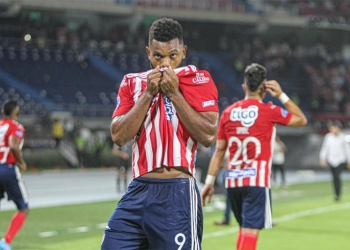 Miguel Borja, su marca histórica con Junior y beso al escudo