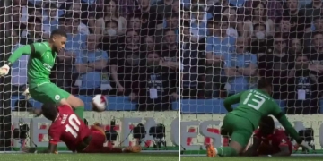 Papelón del aquero del Manchester City y Liverpool anota