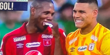 La curiosa imagen de Elvis Mosquera tras un gol de Nacional