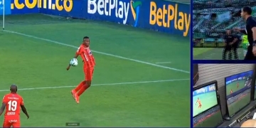 ¡Ay, Esneyder Mena! Se vio en el VAR y terminó en penalti