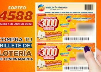 Sorteo 4588 de la Lotería de Cundinamarca, 4 de abril 2022