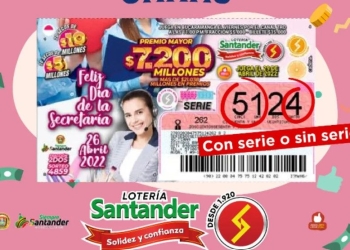 Lotería de Santander, resultado 29 de abril 2022